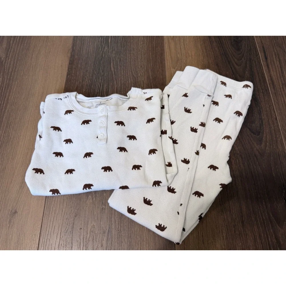 Gymboree Kids Size 8 Organic‎ Cotton Thermal Pajamas Set of 3 Fall Winter Prints